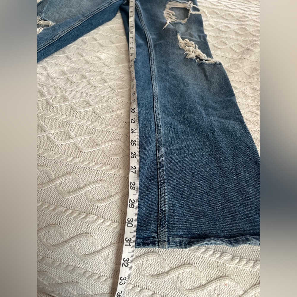 Hollister Vintage Stretch Distressed Curvy High-Rise Dad Jeans Women’s Size 0 - Picture 11 of 14
